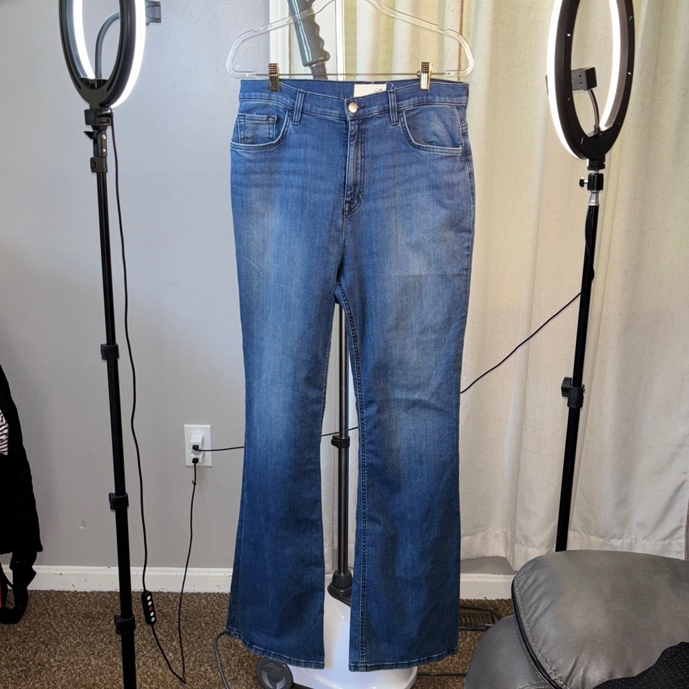 Current/Elliott Classic Blue Wide Leg Jeans